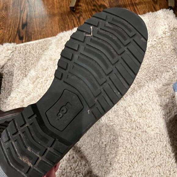 NEW WOMENS UGG BROOKS LEATHER SUEDE BOOTS brown SHEEPSKIN  NEW - Picture 7 of 7